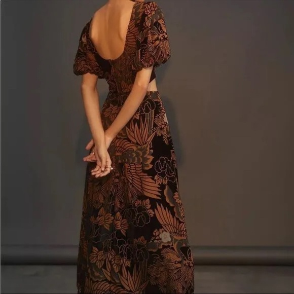 Anthropologie NWT Let Me Burn Out Velvet Maxi Dress Size Medium - Picture 3 of 13